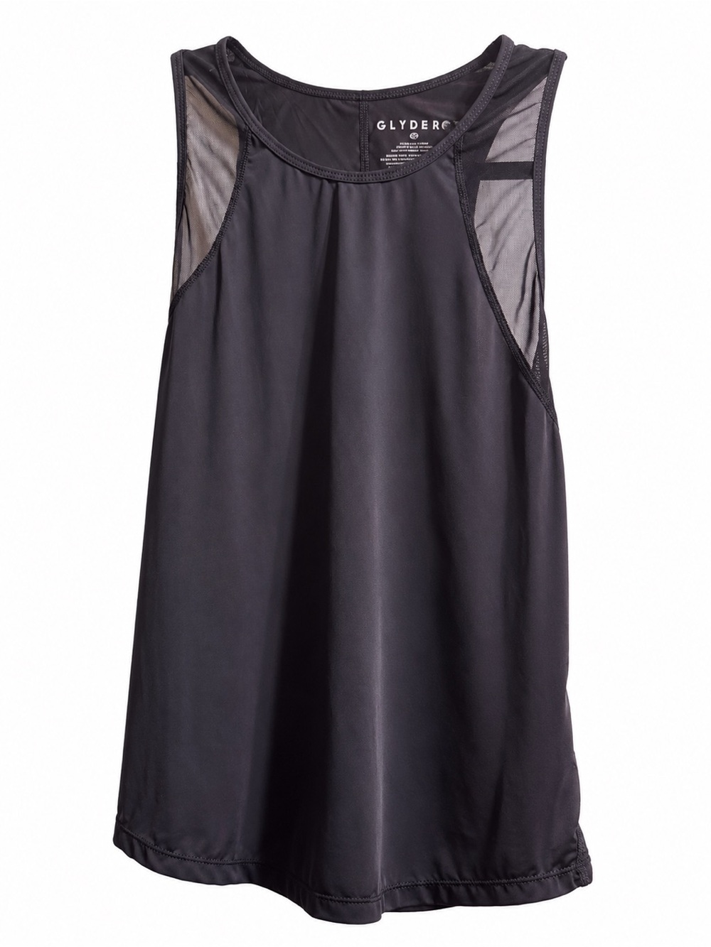 Glyder Black Mesh Panel Athletic Tank Top Racerback Size Large